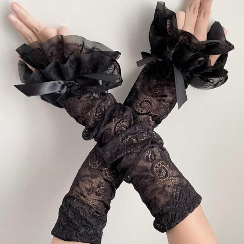 Hollow Out Lace Long Arm Sleev - Fingerless Glove Knit recensione e prezzo