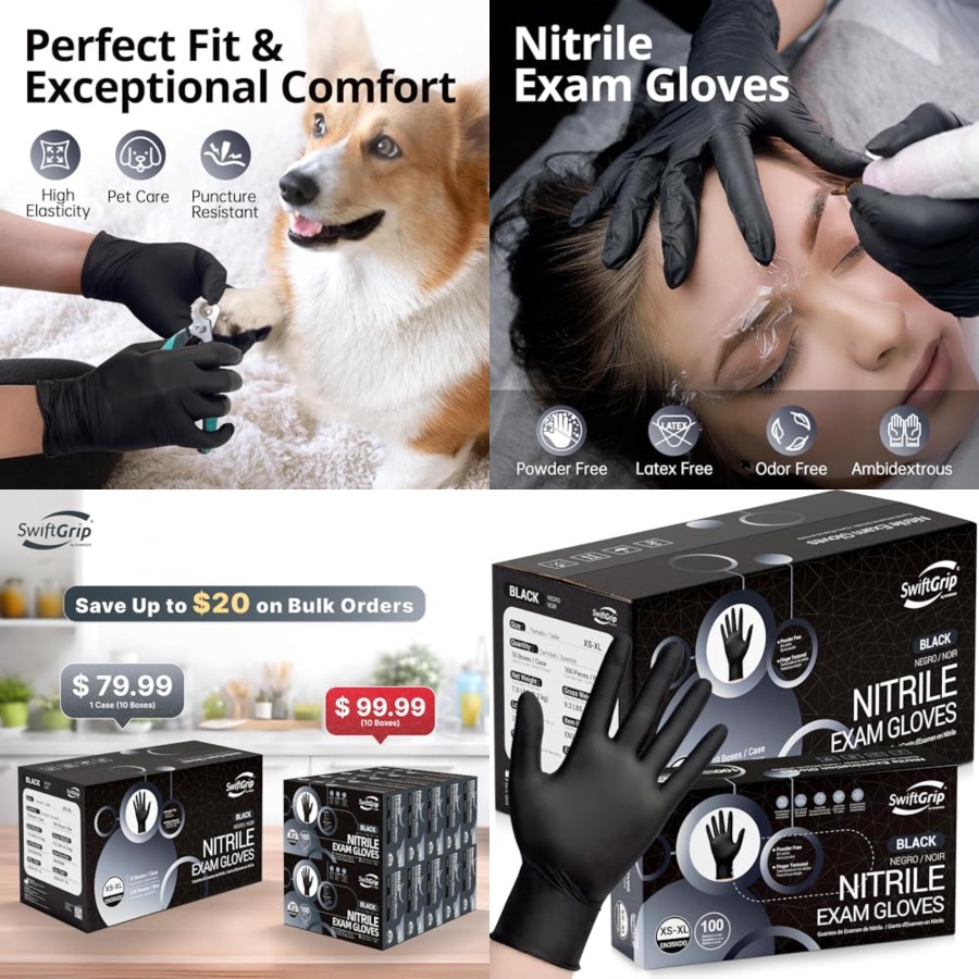 SwiftGrip Disposable Nitrile E - Exam Glove Nitrile recensione e prezzo