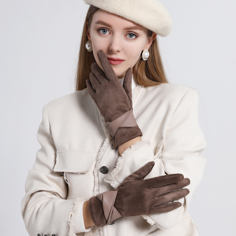 1 Pair Suede Gloves For Women  - Leather Driving Glove recensione e prezzo