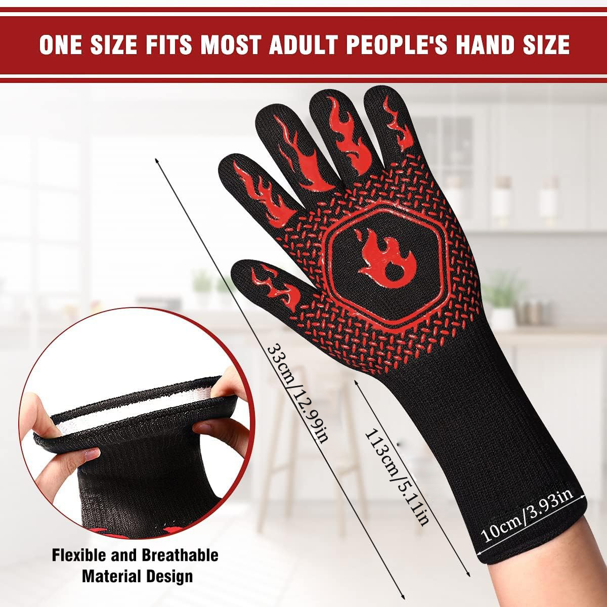BBQ Grill Gloves High Temp Res - Oven Mitt Silicone recensione e prezzo