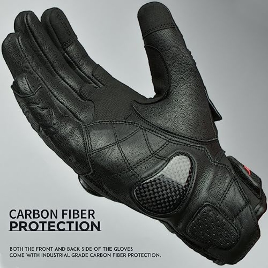 Leather Motorcycle Gloves for  - Motorcycle Glove Knuckle recensione e prezzo
