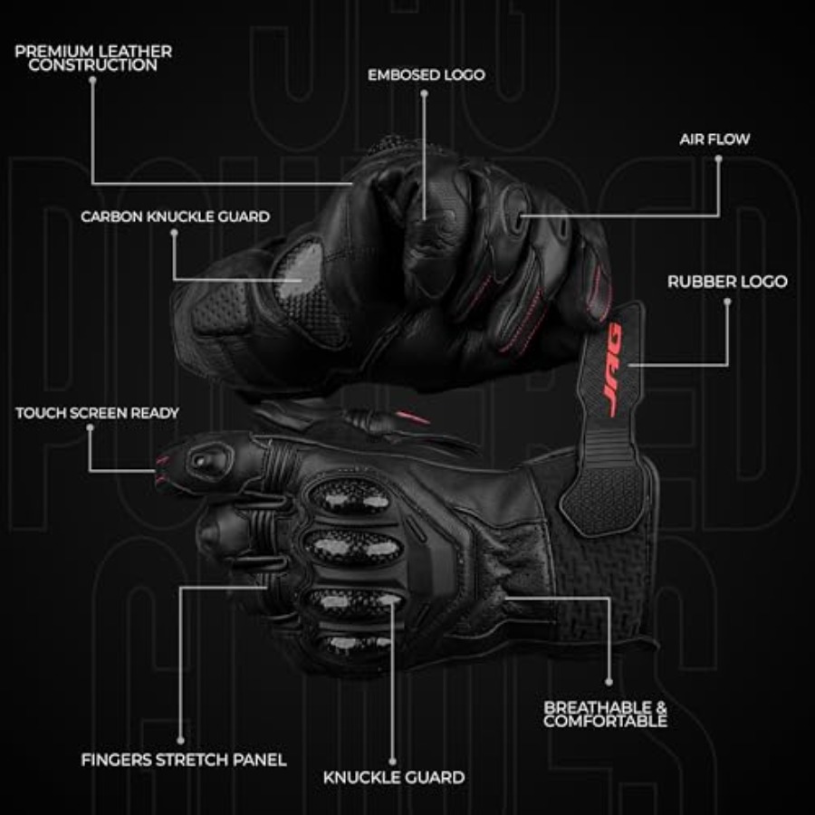 Leather Motorcycle Gloves for  - Motorcycle Glove Knuckle recensione e prezzo