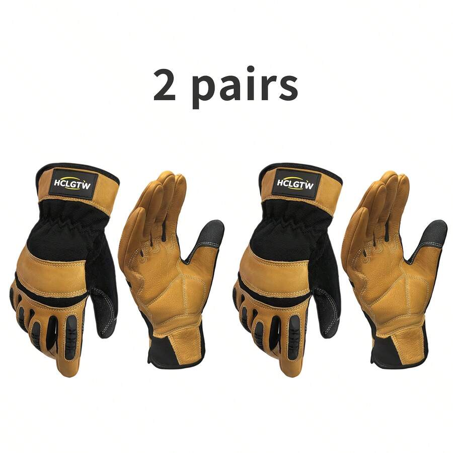 Two Pairs Of Brown Leather Glo - Work Glove Impact recensione e prezzo