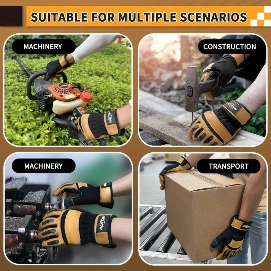 Two Pairs Of Brown Leather Glo - Work Glove Impact recensione e prezzo