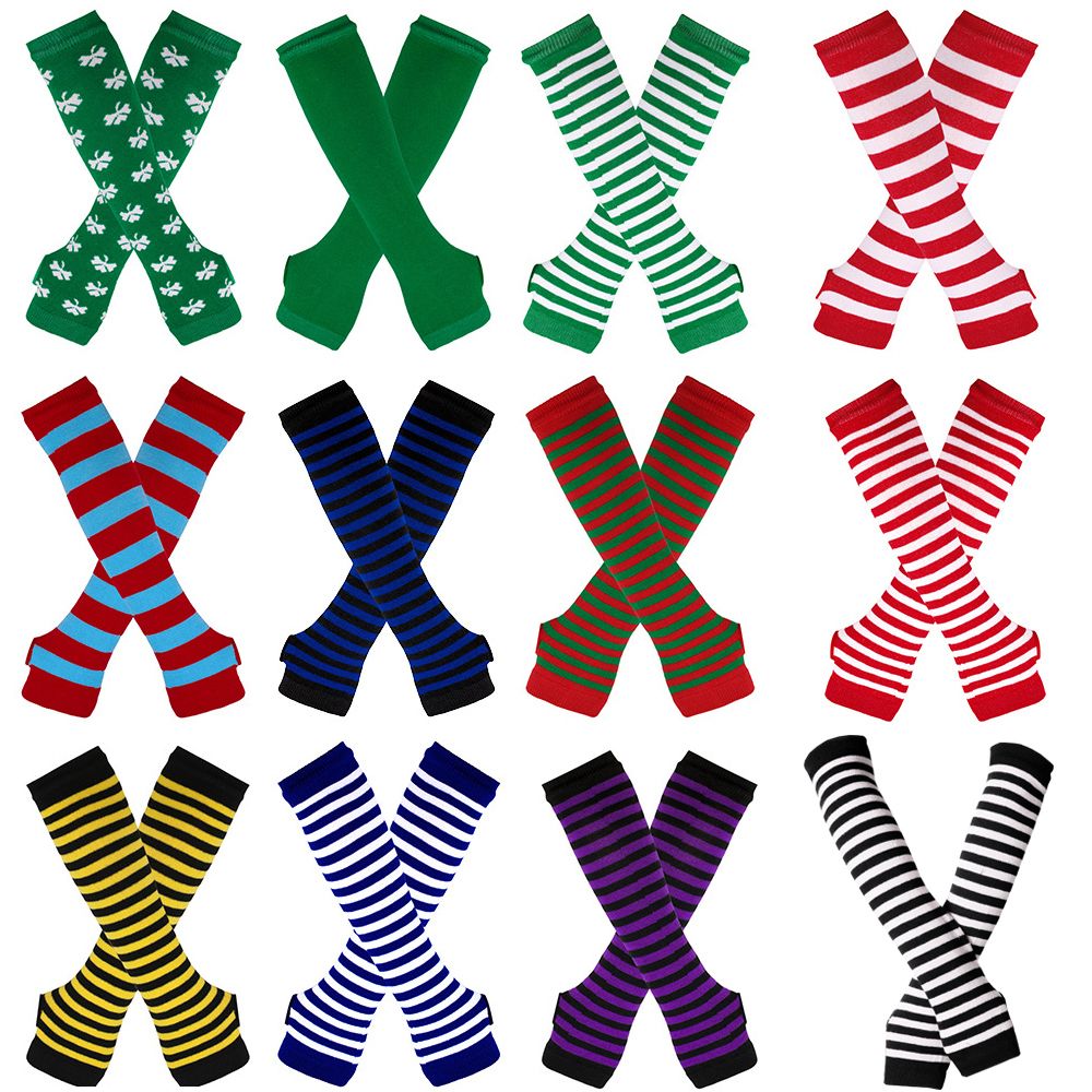 Striped Knitted Handschoenen L - Fingerless Glove Knit recensione e prezzo