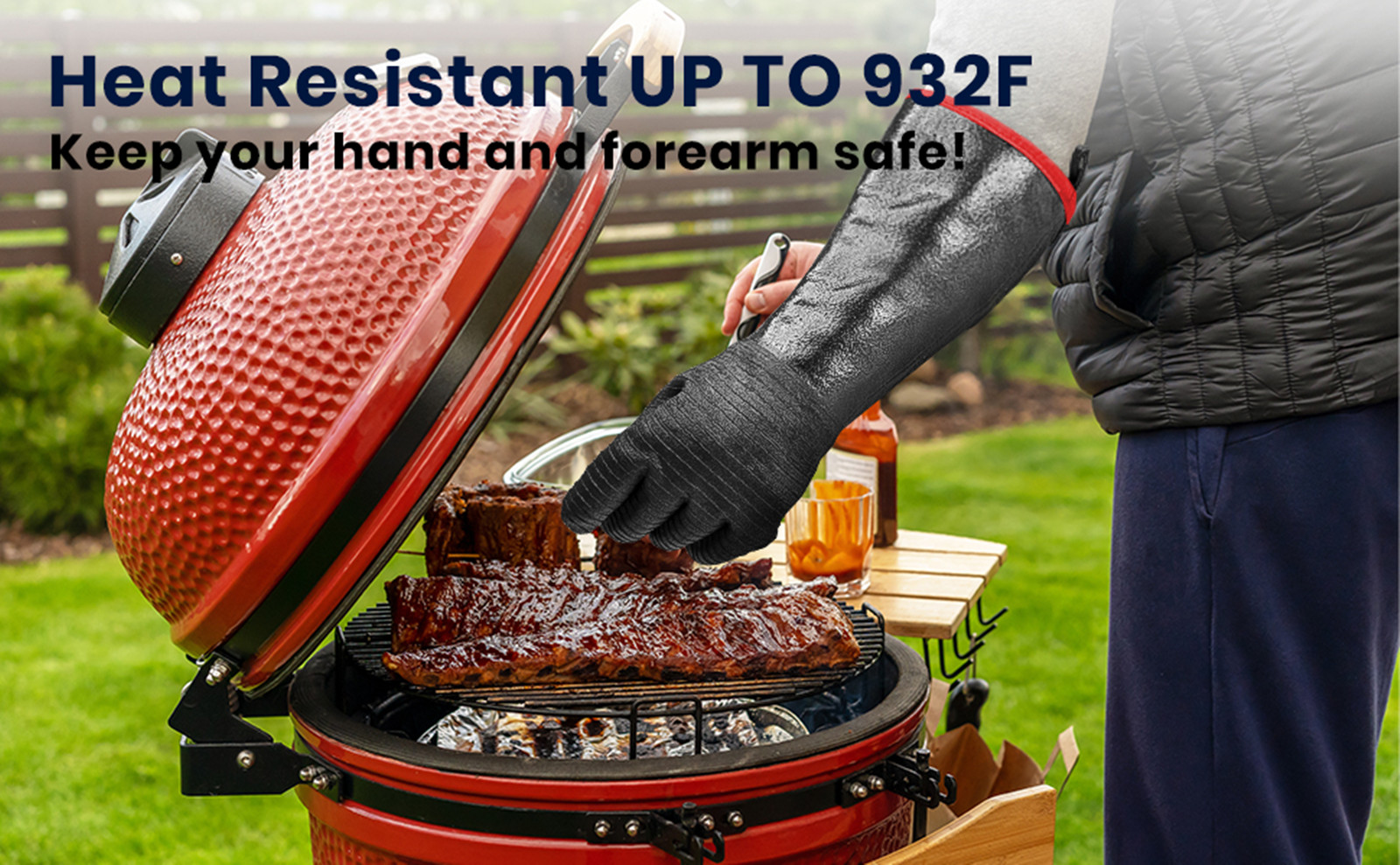 BBQ Gloves 18IN 932℉ Heat Resi - Rubber Glove Cleaning recensione e prezzo