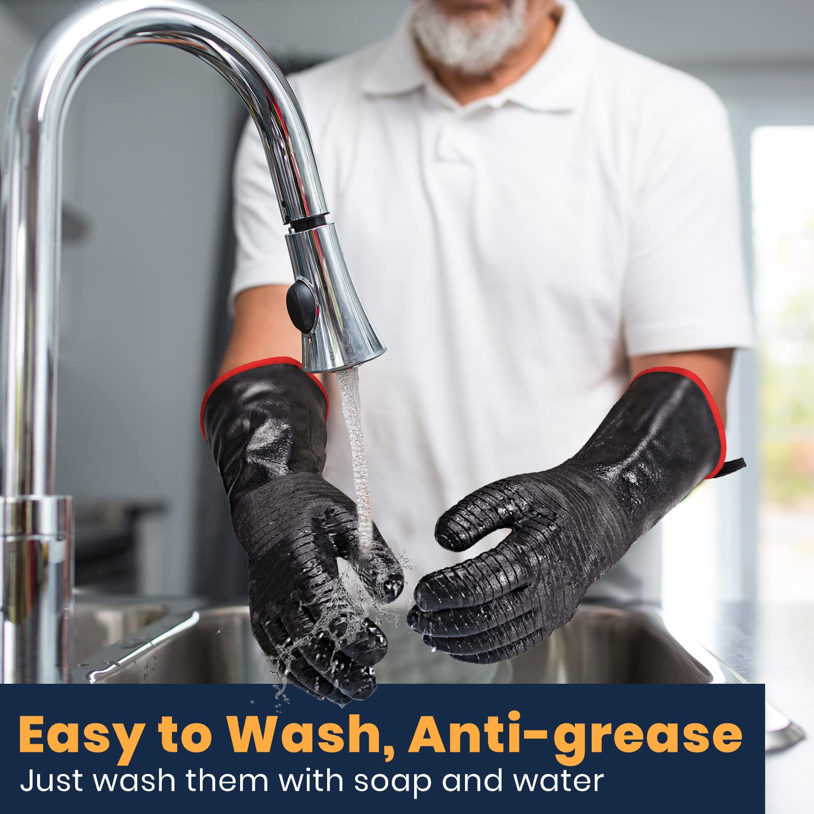 BBQ Gloves 18IN 932℉ Heat Resi - Rubber Glove Cleaning recensione e prezzo