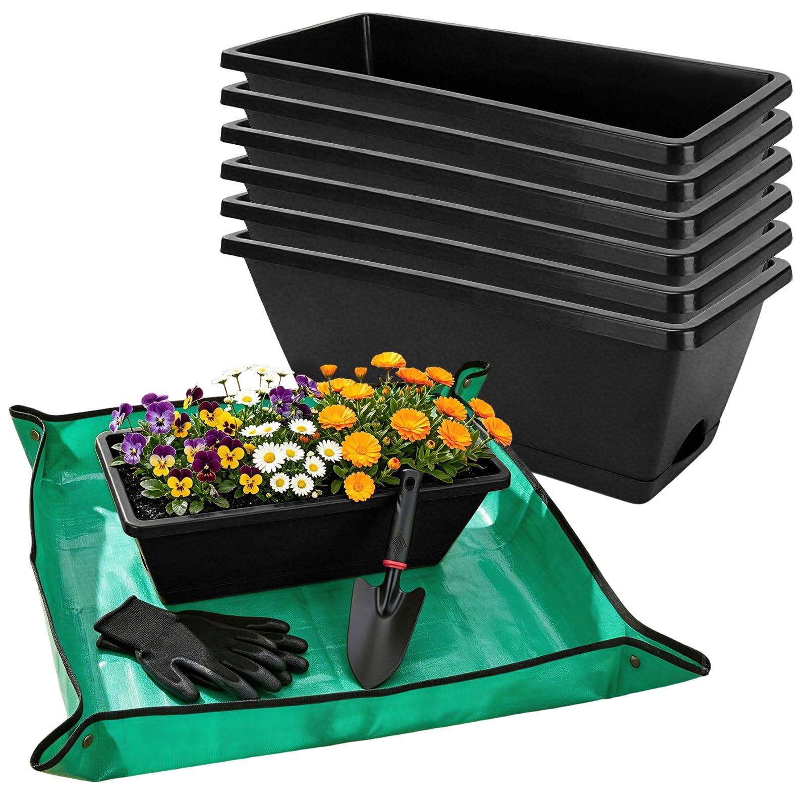 7 Black 17-Inch Rectangular Pl - Gardening Glove Waterproof recensione e prezzo