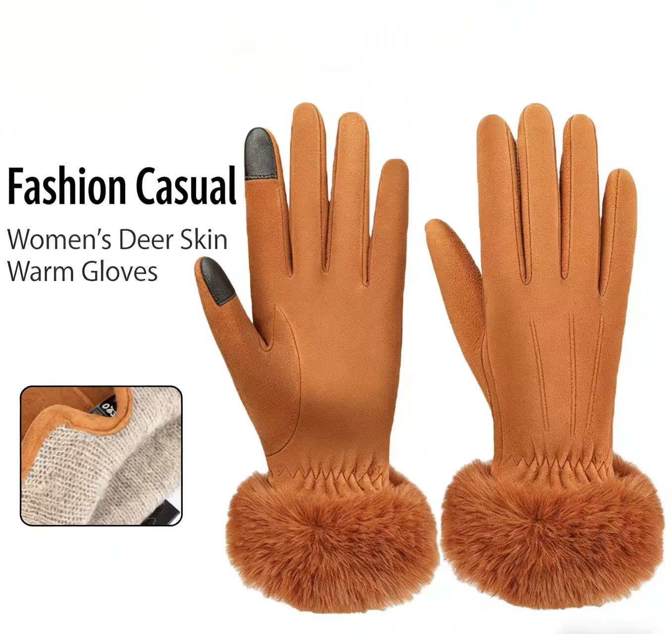 Women's Deerskin Warm Gloves A - Wool Glove Lined recensione e prezzo