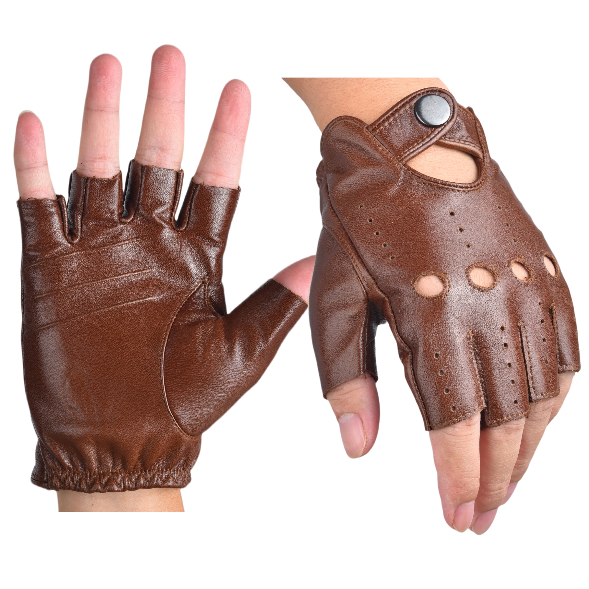 Mens Fingerless Half Finger Le - Leather Driving Glove recensione e prezzo