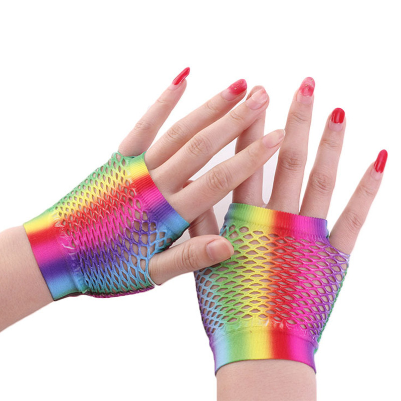 Ladies Sexy Rainbow Color Shor - Fingerless Glove Knit recensione e prezzo