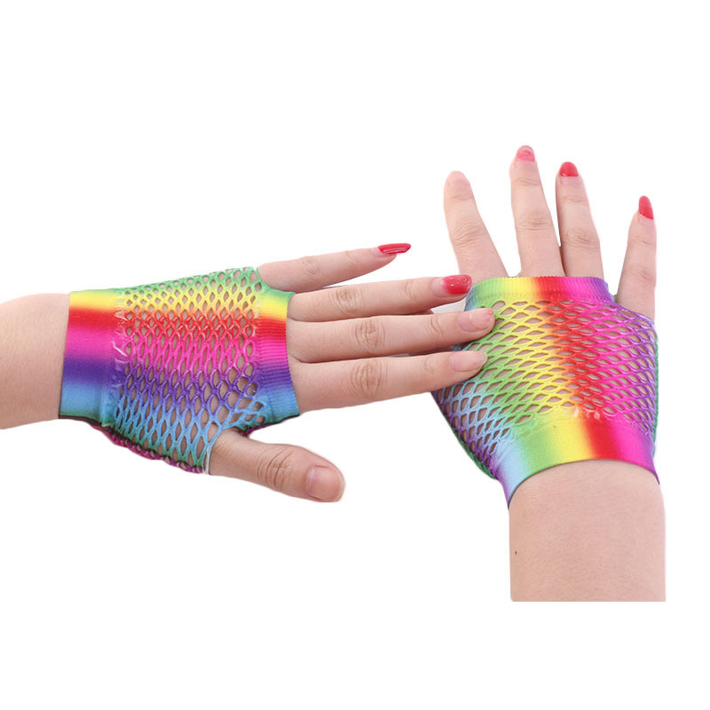 Ladies Sexy Rainbow Color Shor - Fingerless Glove Knit recensione e prezzo
