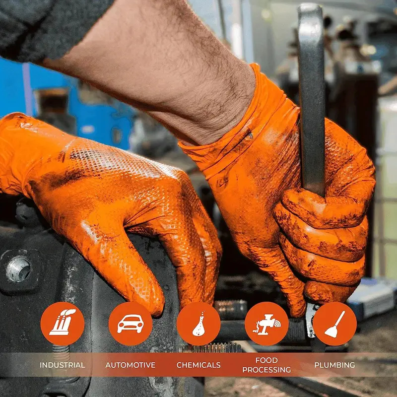 8Mil Heavy Duty Orange Nitrile - Nitrile Mechanic Glove recensione e prezzo