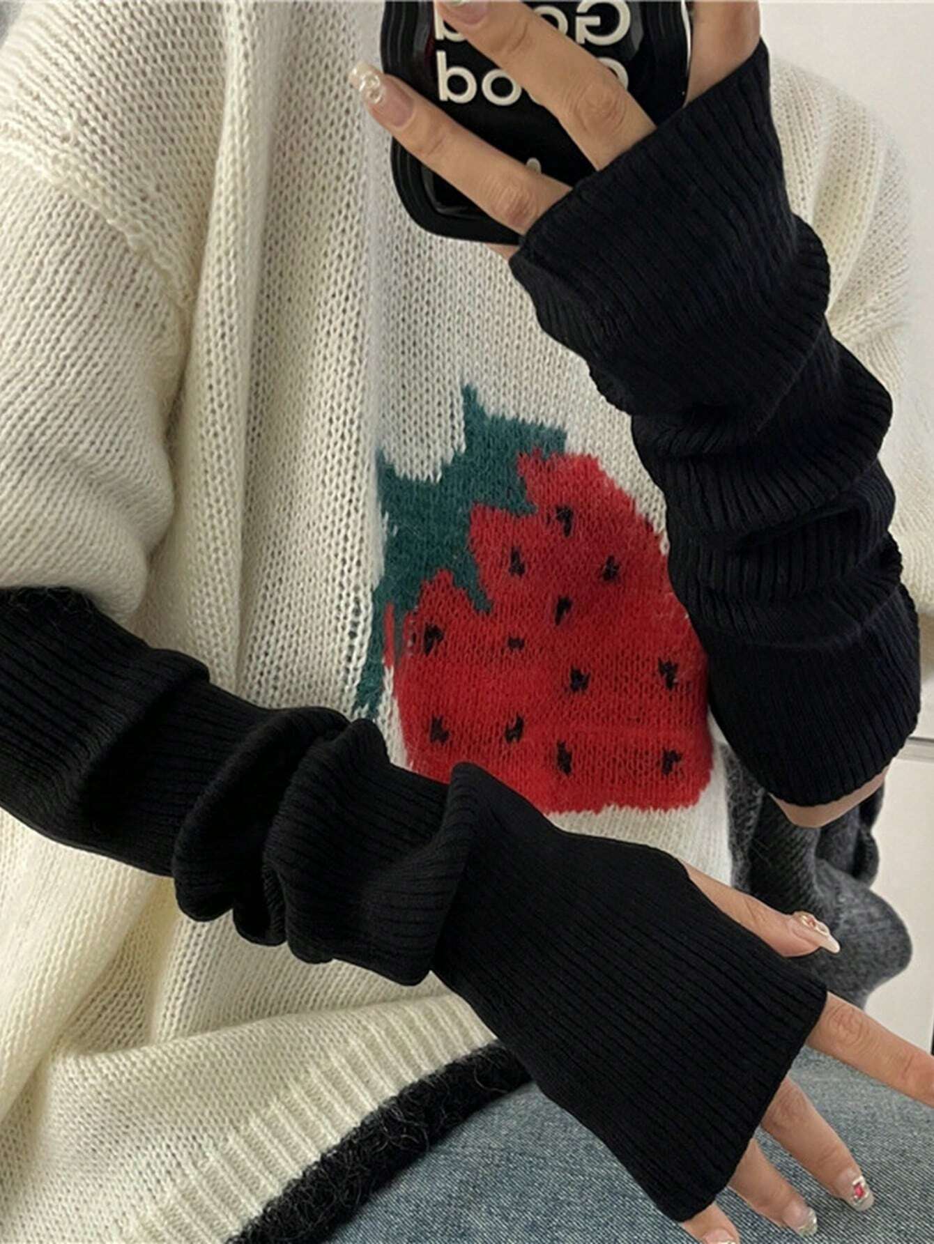 Black Fingerless Knitted Glove - Fingerless Glove Knit recensione e prezzo