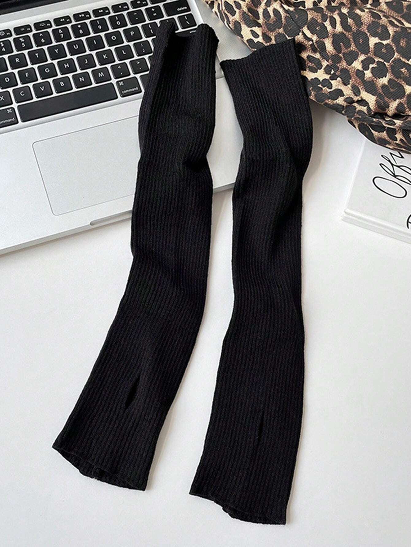 Black Fingerless Knitted Glove - Fingerless Glove Knit recensione e prezzo