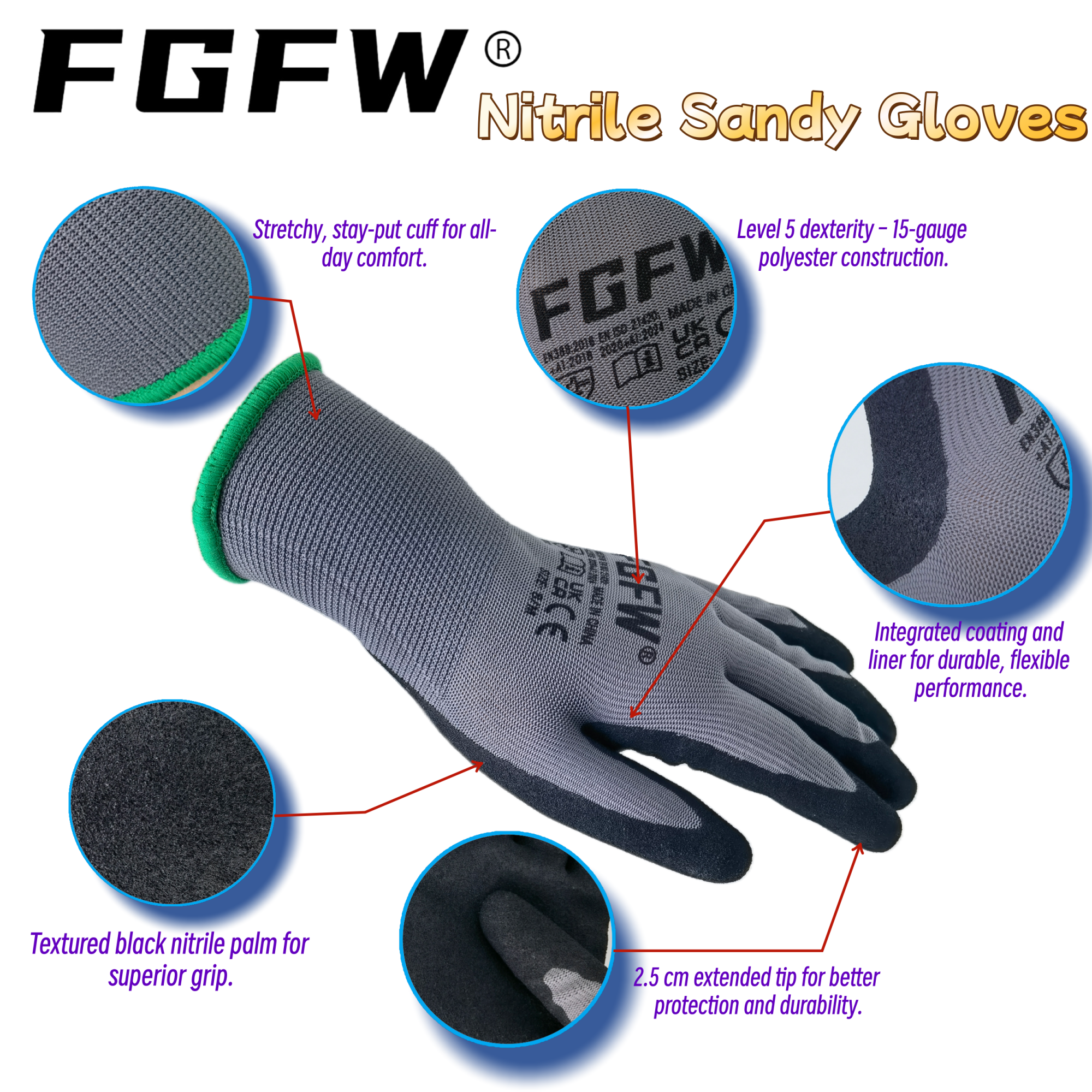 FGFW 10 Pairs Gray Nitrile San - Nitrile Mechanic Glove recensione e prezzo