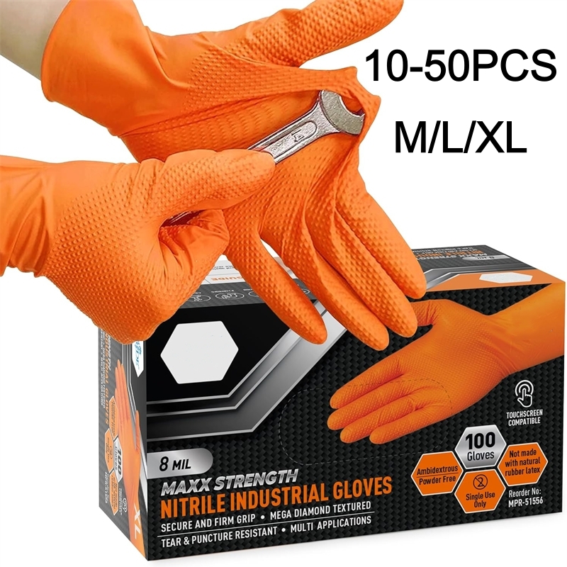 Heavy Duty Orange Nitrile Glov - Nitrile Mechanic Glove recensione e prezzo