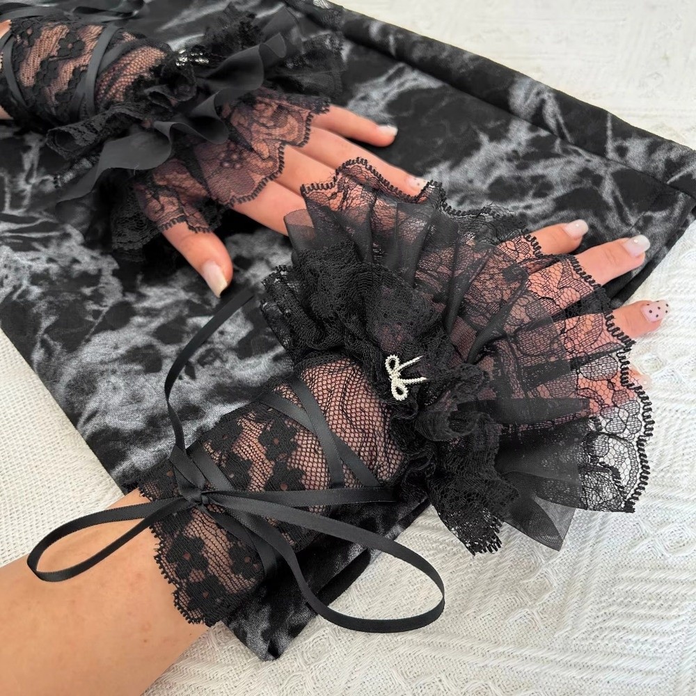1Pair Black/White Fingerless G - Fingerless Glove Knit recensione e prezzo