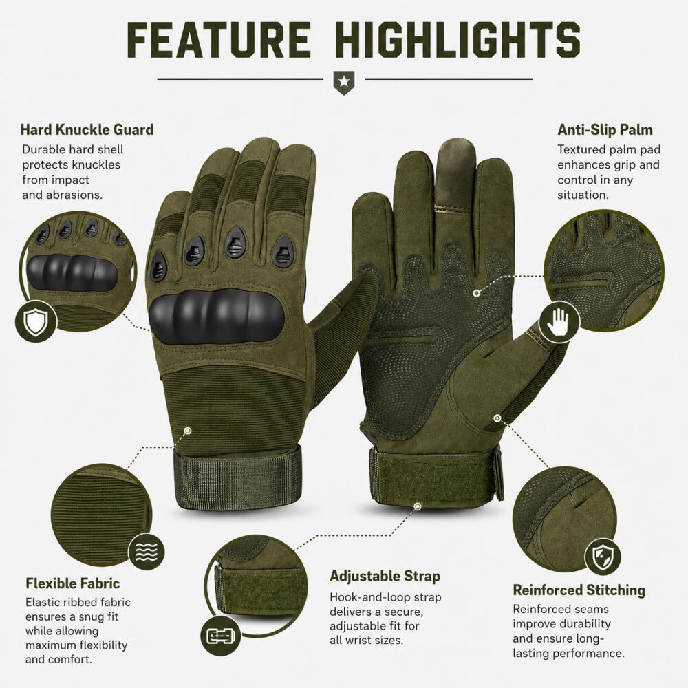 Full Finger Tactical Gloves wi - Motorcycle Glove Knuckle recensione e prezzo