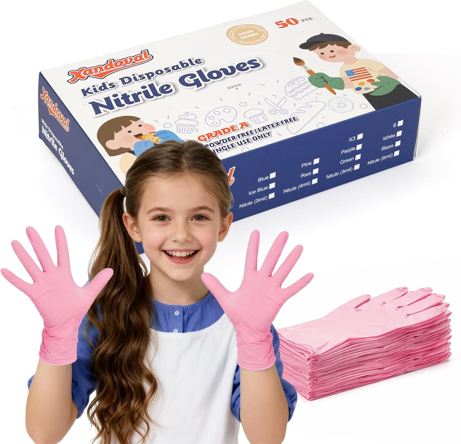 Kids Disposable Gloves for 3-8 - Latex Disposable Glove recensione e prezzo