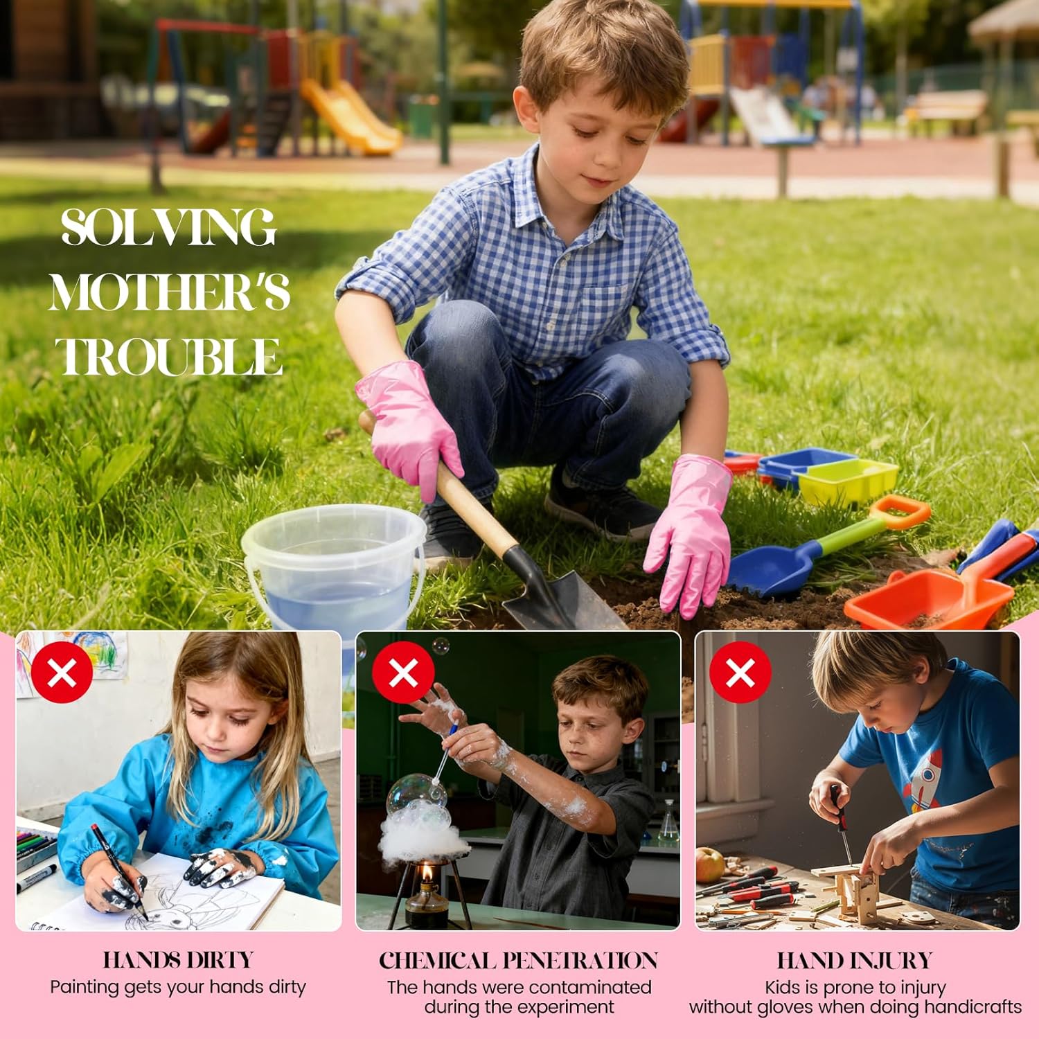 Kids Disposable Gloves for 3-8 - Latex Disposable Glove recensione e prezzo