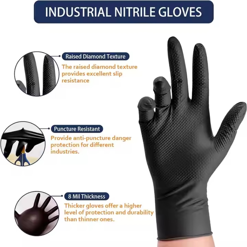 8Mil Thick Heavy Duty Safety W - Nitrile Mechanic Glove recensione e prezzo