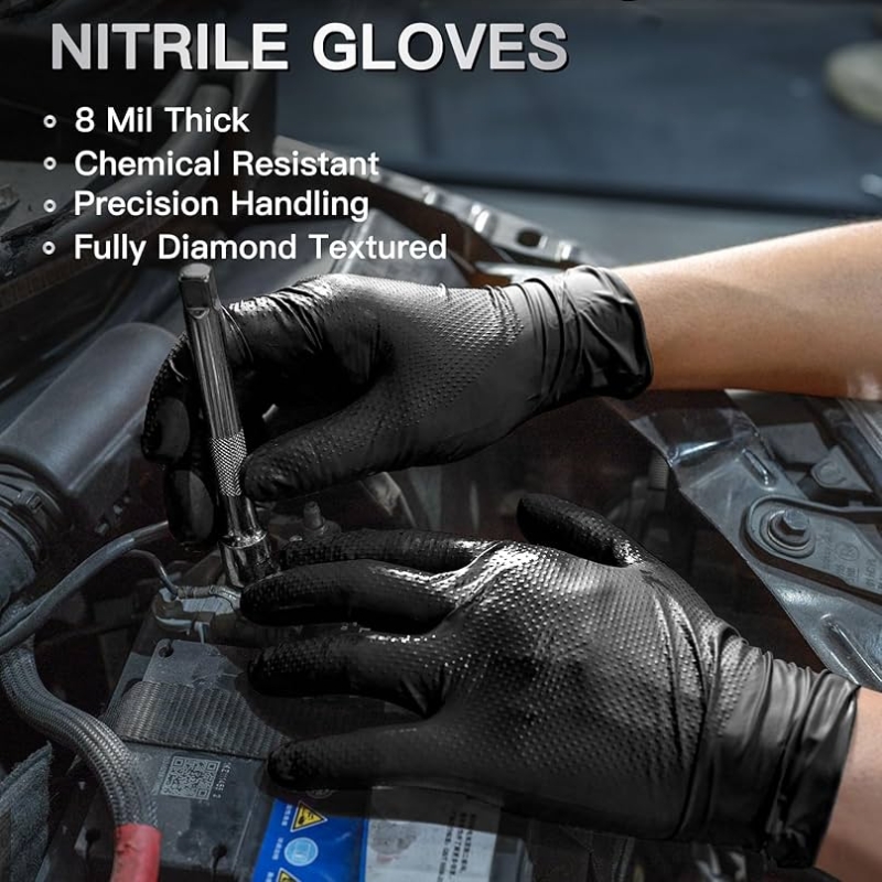 8Mil Thick Heavy Duty Safety W - Nitrile Mechanic Glove recensione e prezzo