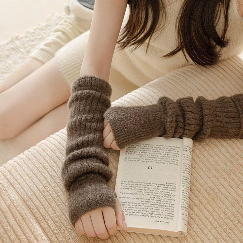 Mink Fleece Winter Women Knitt - Fingerless Glove Knit recensione e prezzo
