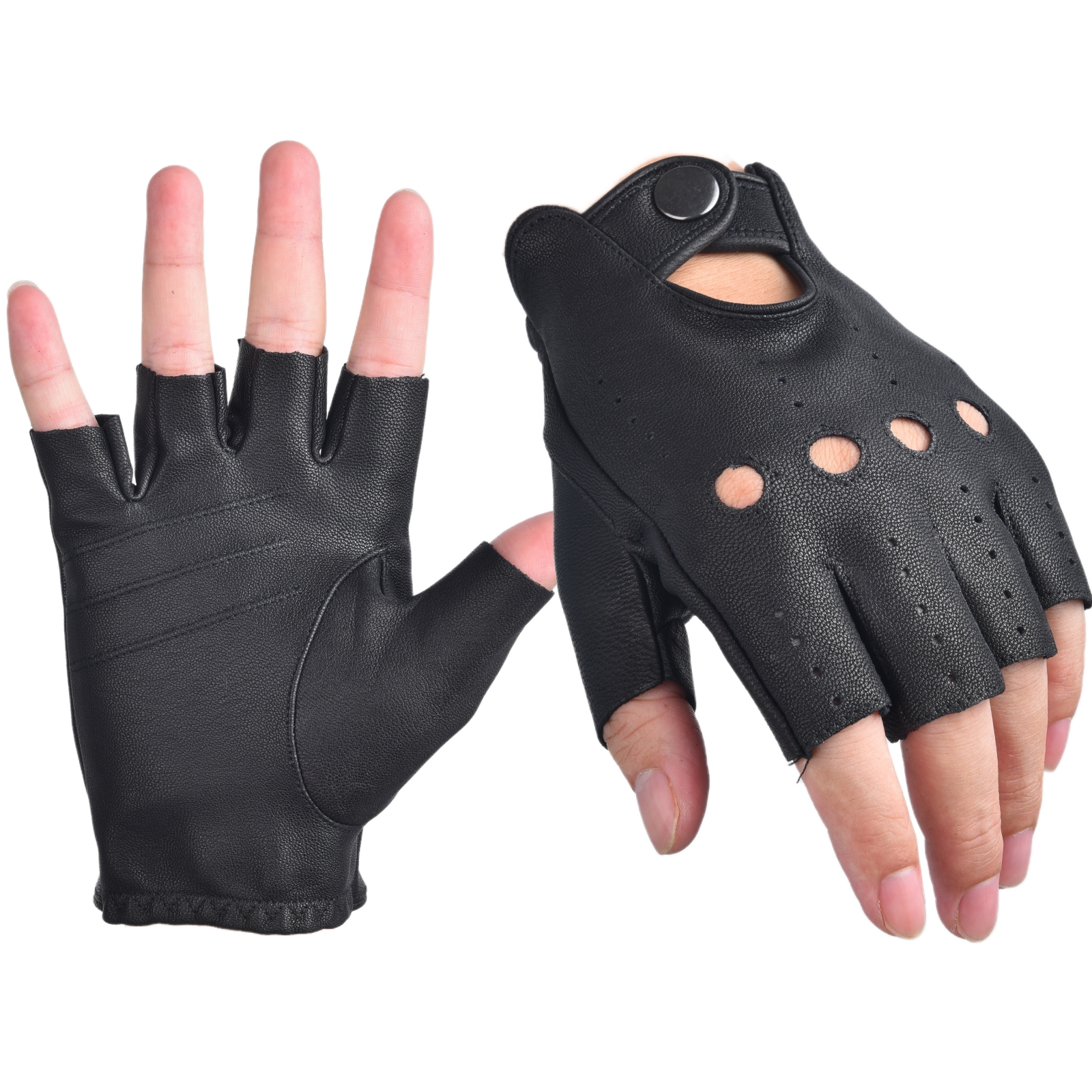 Mens Fingerless Gloves Half Fi - Leather Driving Glove recensione e prezzo