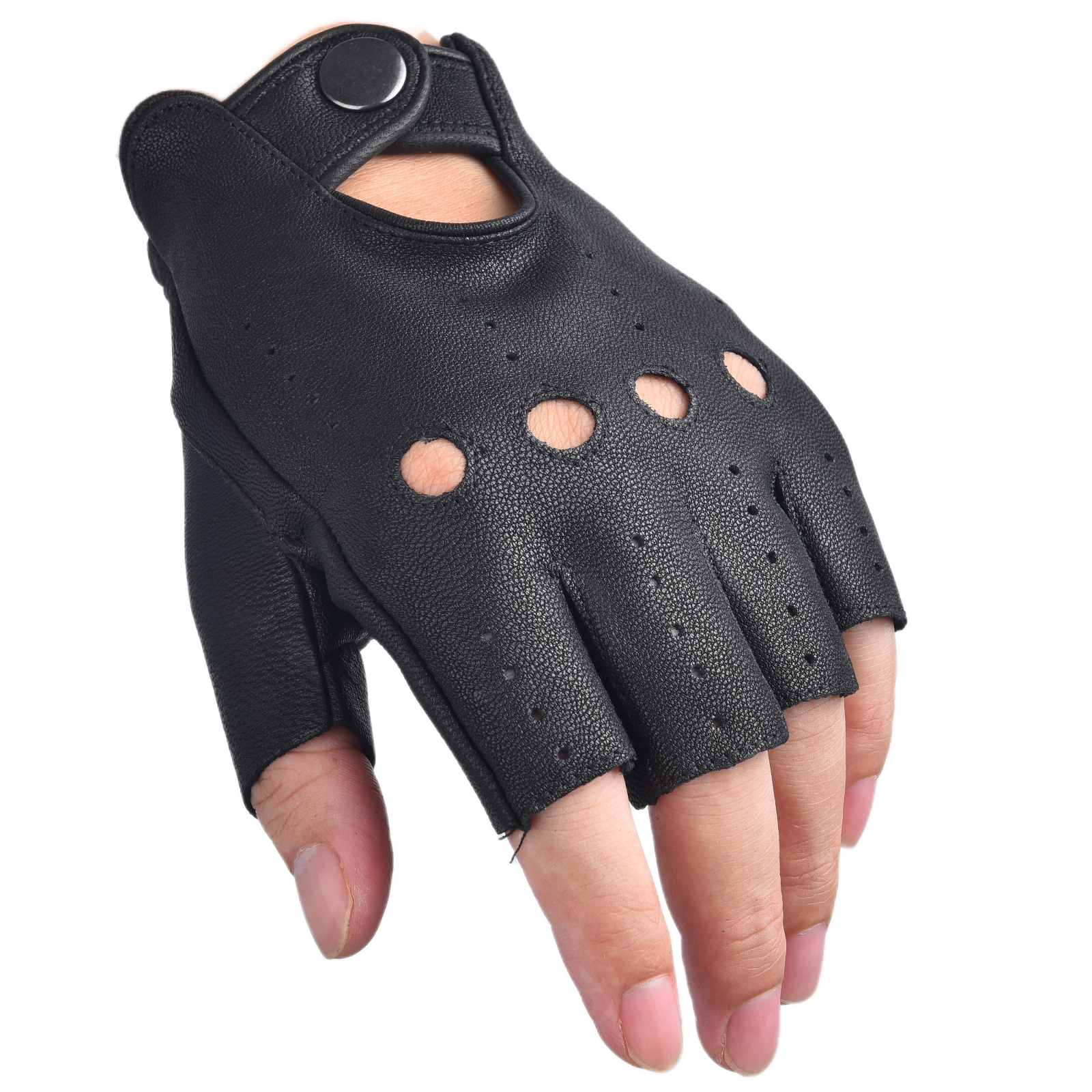 Mens Fingerless Gloves Half Fi - Leather Driving Glove recensione e prezzo